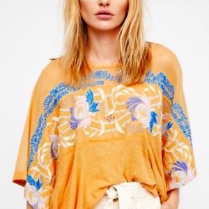 Free People Embroidered Love Letter Blouse, Sz M